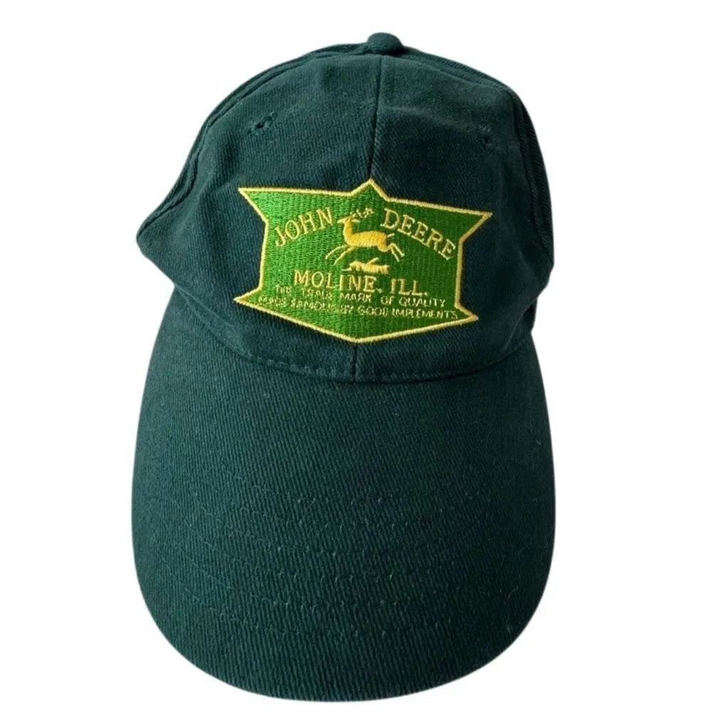 John Deere Trucker Hat Green Logo 100% Cotton Adjustable